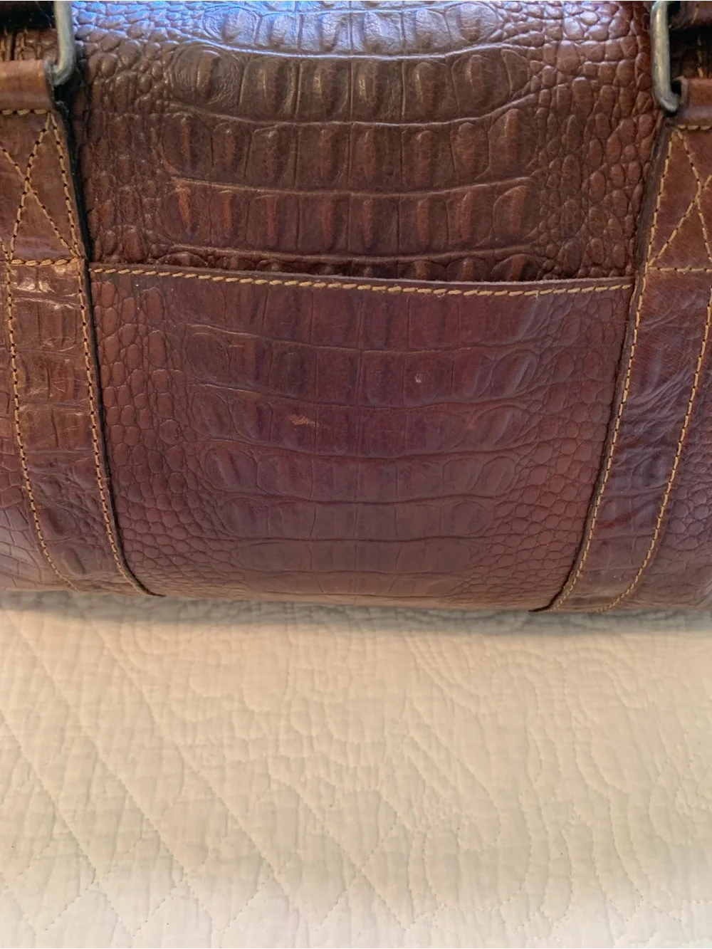 Jack George’s Hornback Croco Satchel Handbag Genuine Buffalo Leather